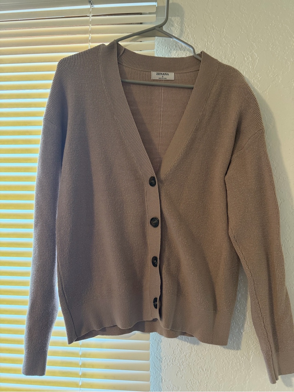 Zenana Outfitters Beige-Taupe V-Neck Button Cardigan